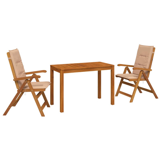 vidaXL Garden Dining Set Natural Solid Acacia Wood 2