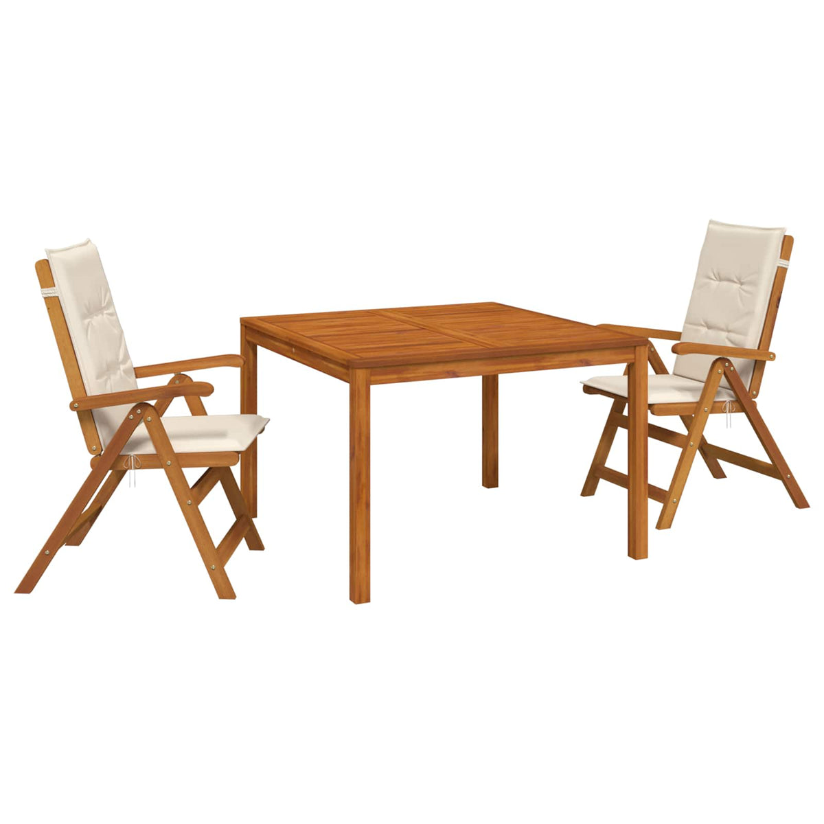 vidaXL Garden Dining Set Natural Solid Acacia Wood 2