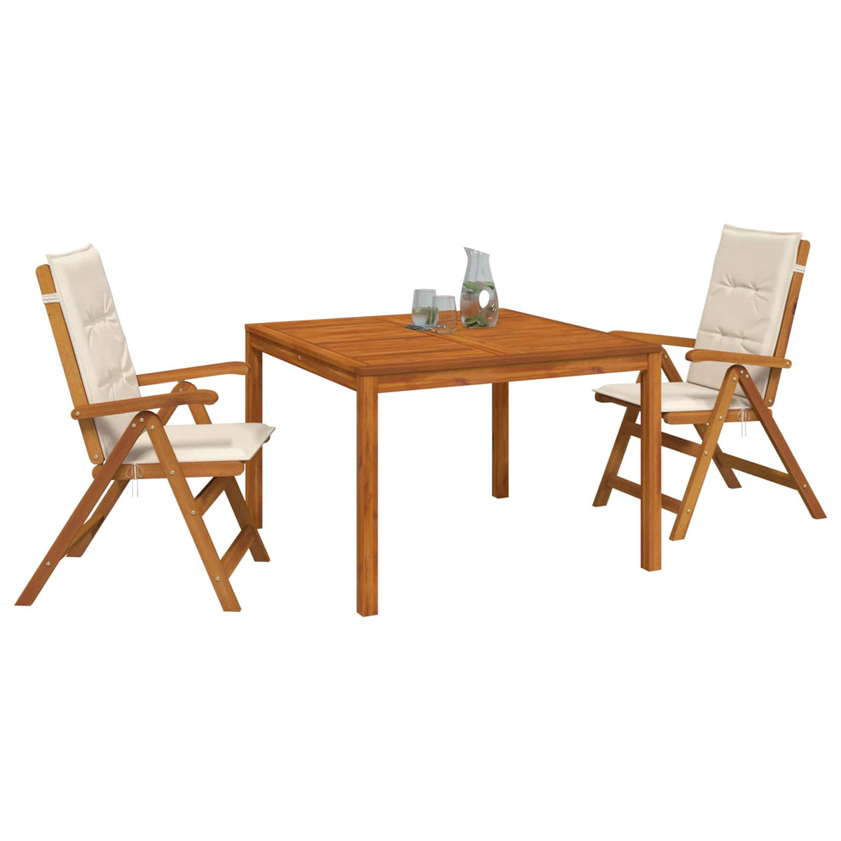 vidaXL Garden Dining Set Natural Solid Acacia Wood 3