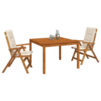 vidaXL Garden Dining Set Natural Solid Acacia Wood 3