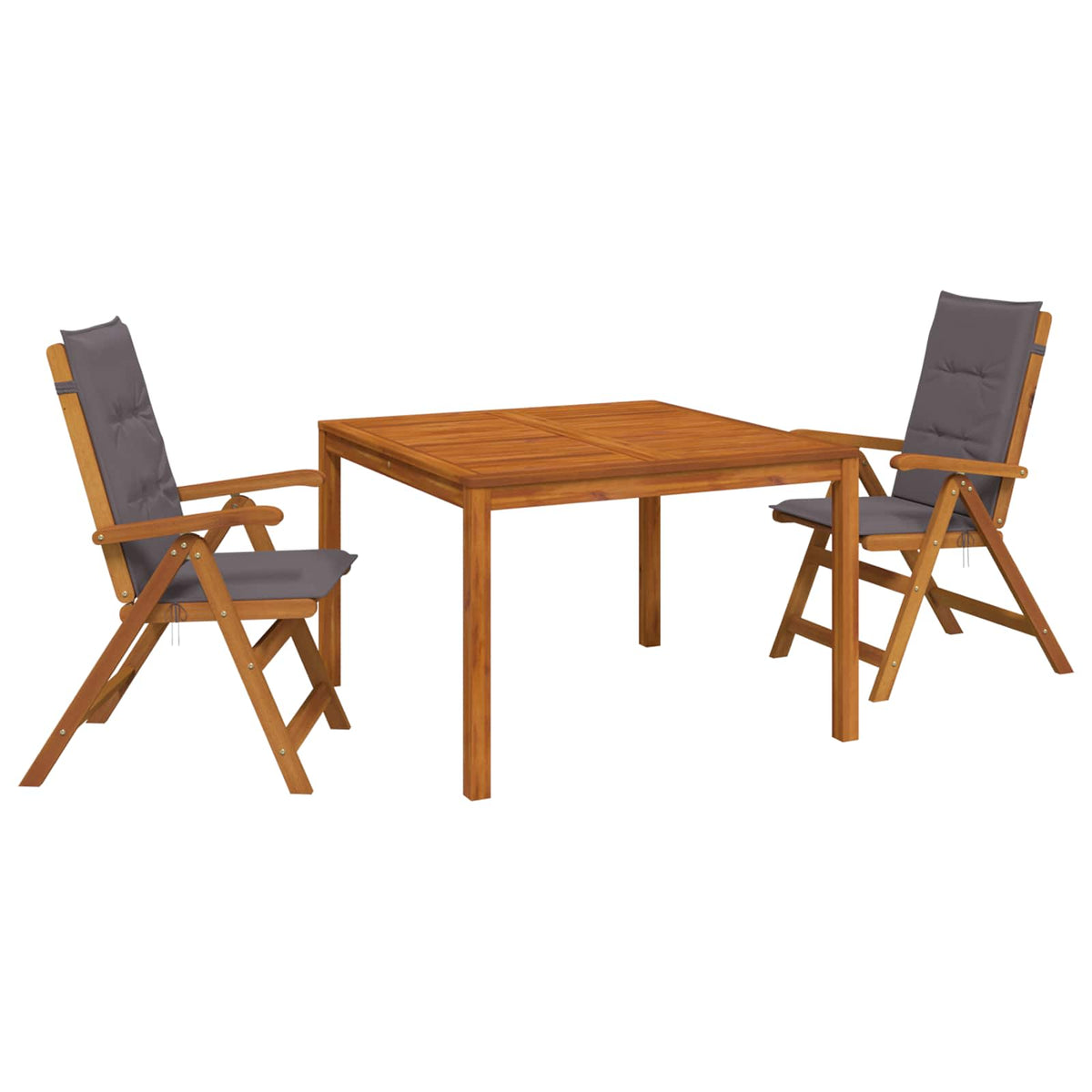 vidaXL Garden Dining Set Natural Solid Acacia Wood 2
