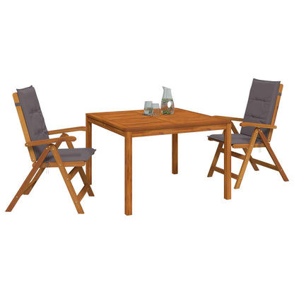 vidaXL Garden Dining Set Natural Solid Acacia Wood 3