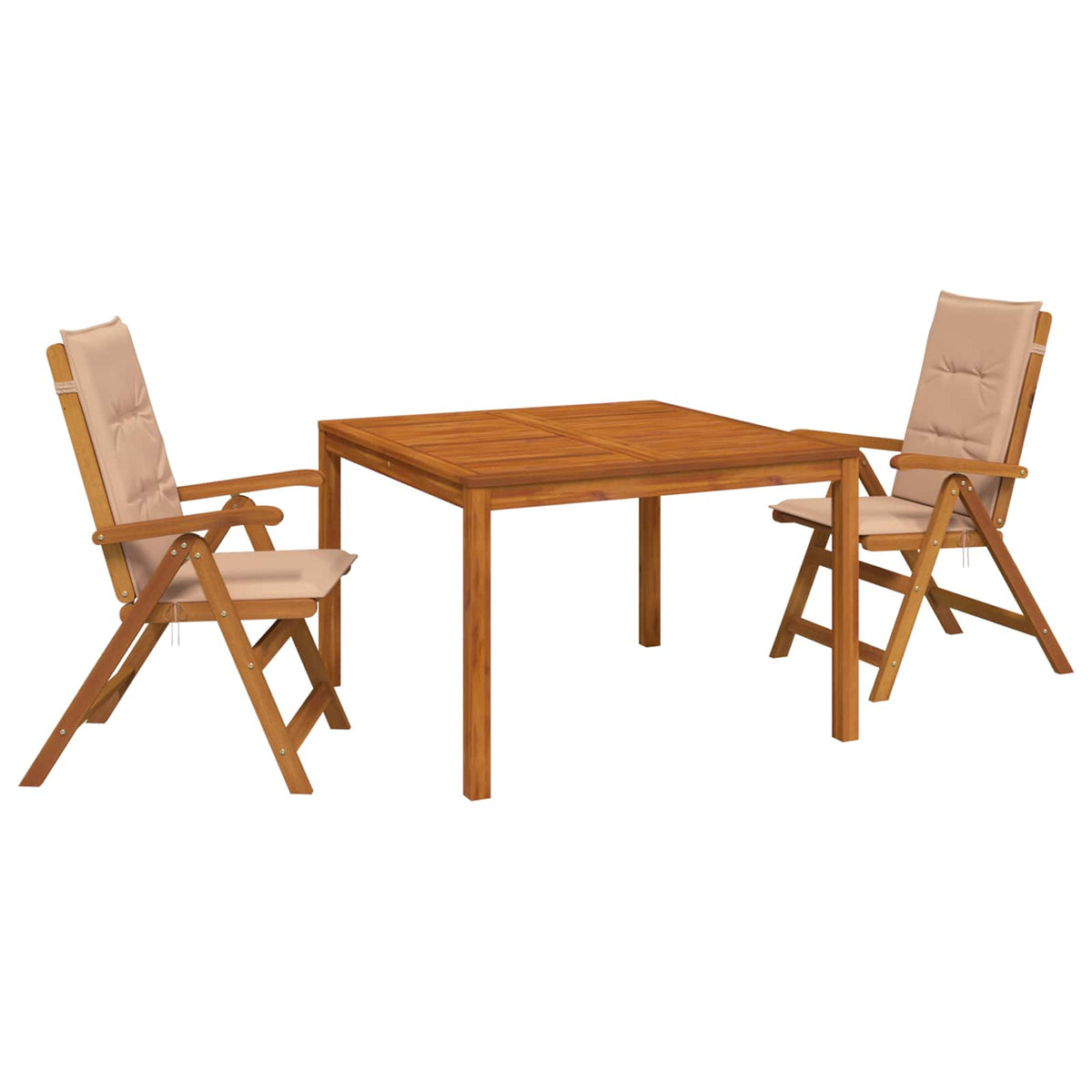 vidaXL Garden Dining Set Natural Solid Acacia Wood 2