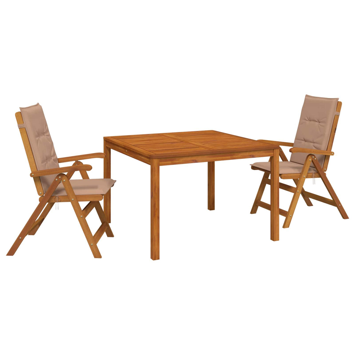 vidaXL Garden Dining Set Natural Solid Acacia Wood 2