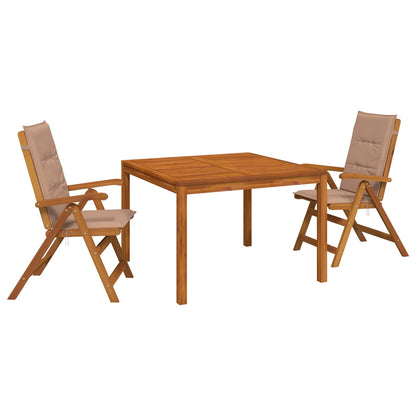 vidaXL Garden Dining Set Natural Solid Acacia Wood 2