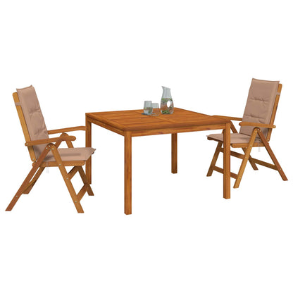 vidaXL Garden Dining Set Natural Solid Acacia Wood 3