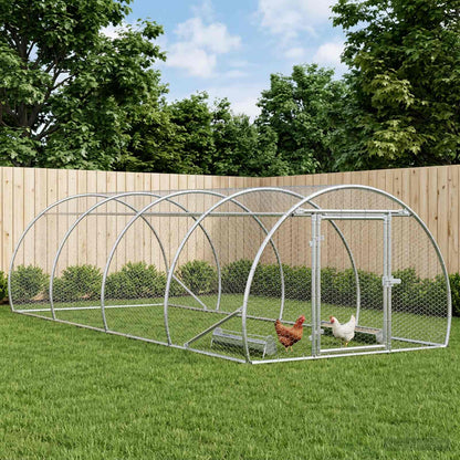 vidaXL Chicken Coop Silver Galvanised Steel without Roof