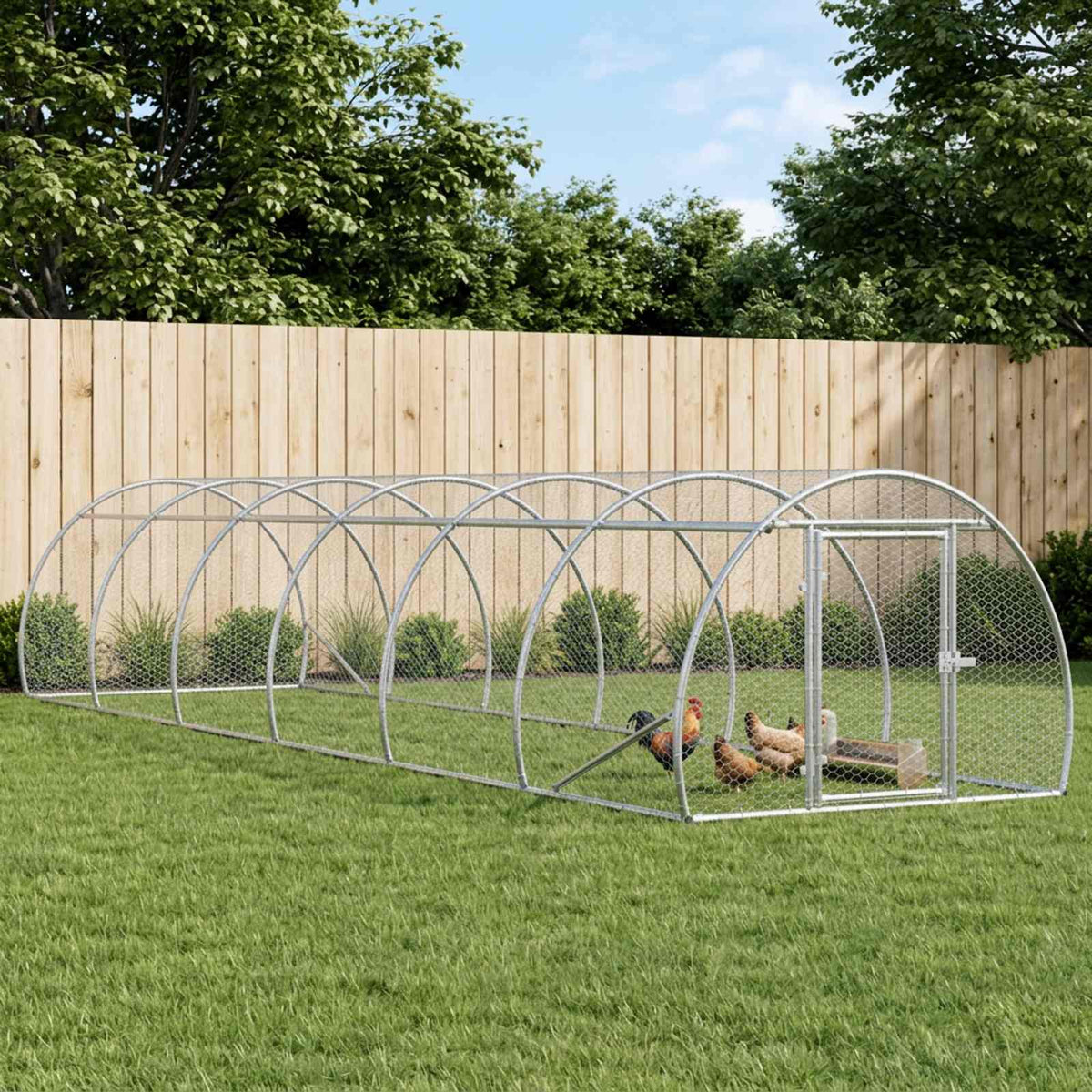 vidaXL Chicken Coop Silver Galvanised Steel without Roof