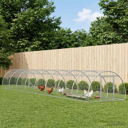 vidaXL Chicken Coop Silver 800 x 150 x 100 cm Galvanised Steel 1