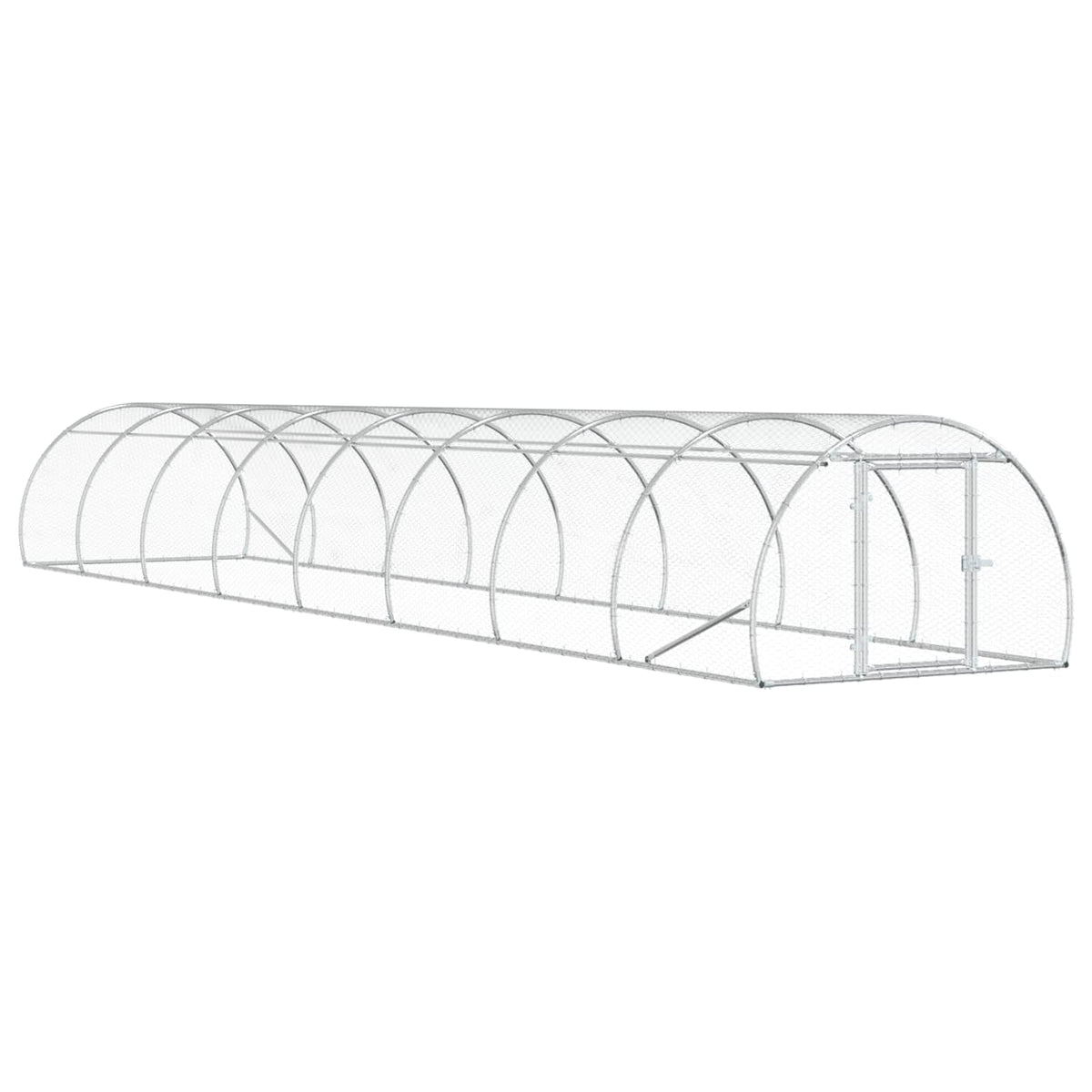 Chicken Coop Silver Galvanised Steel without roof 800 cm 100 cm 150 cm