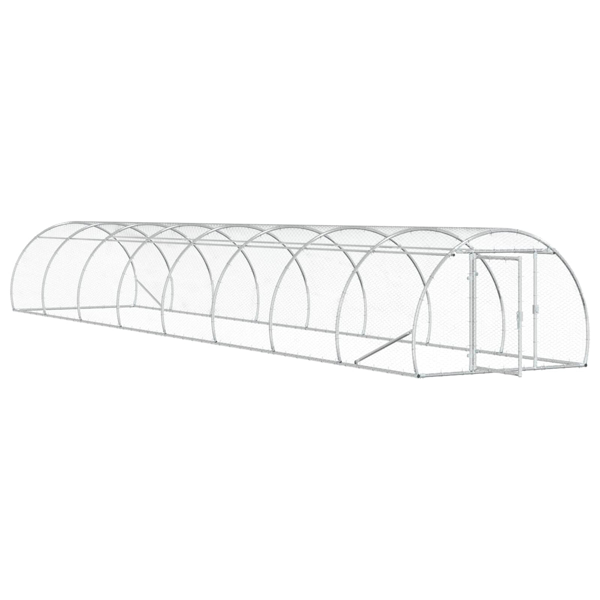 vidaXL Chicken Coop Silver 800 x 150 x 100 cm Galvanised Steel 3