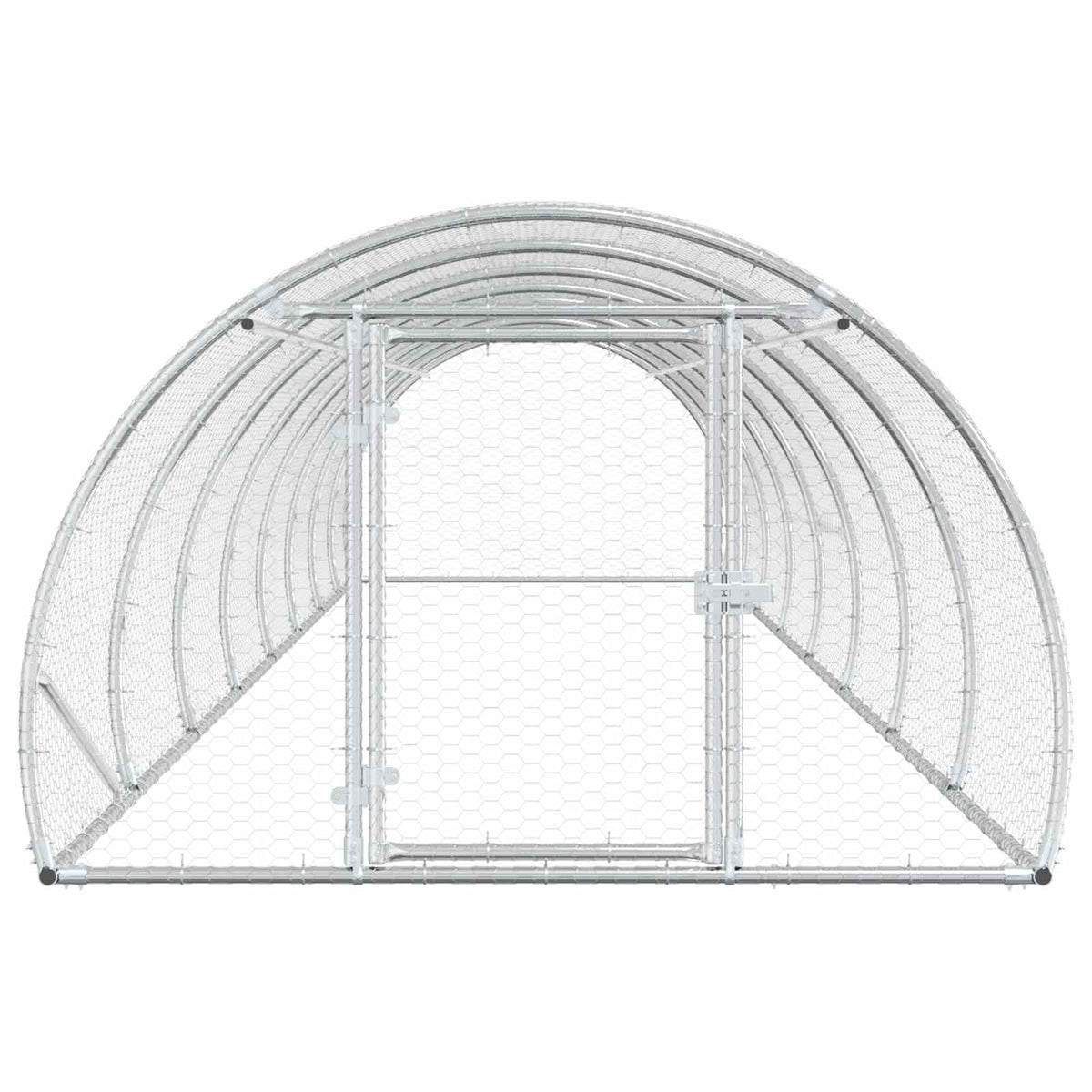 vidaXL Chicken Coop Silver 800 x 150 x 100 cm Galvanised Steel 4