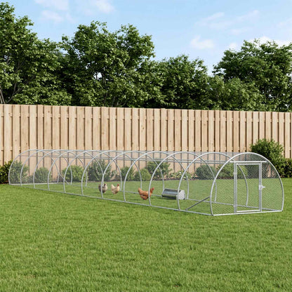 vidaXL Chicken Coop Silver 1000 x 150 x 100 cm Galvanised Steel 1