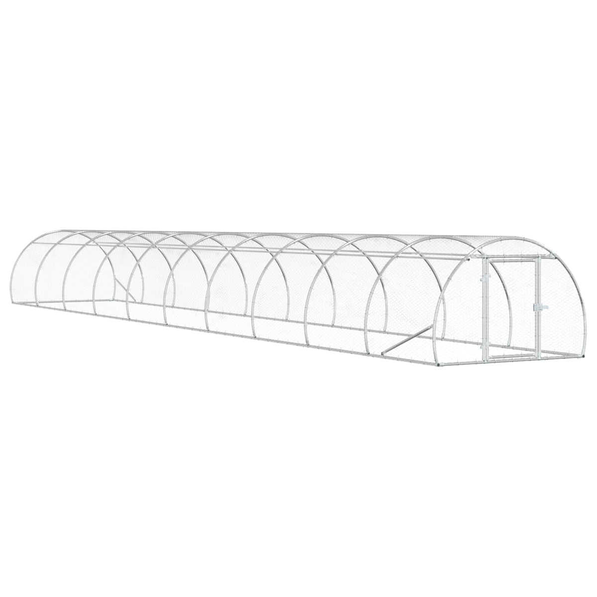 Chicken Coop Silver Galvanised Steel without roof 1000 cm 100 cm 150 cm
