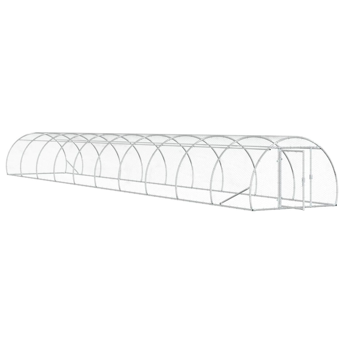 Chicken Coop Silver Galvanised Steel without roof 1000 cm 100 cm 150 cm