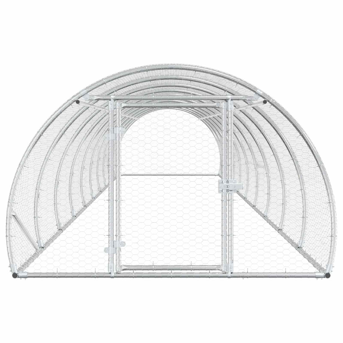 vidaXL Chicken Coop Silver 1000 x 150 x 100 cm Galvanised Steel 4