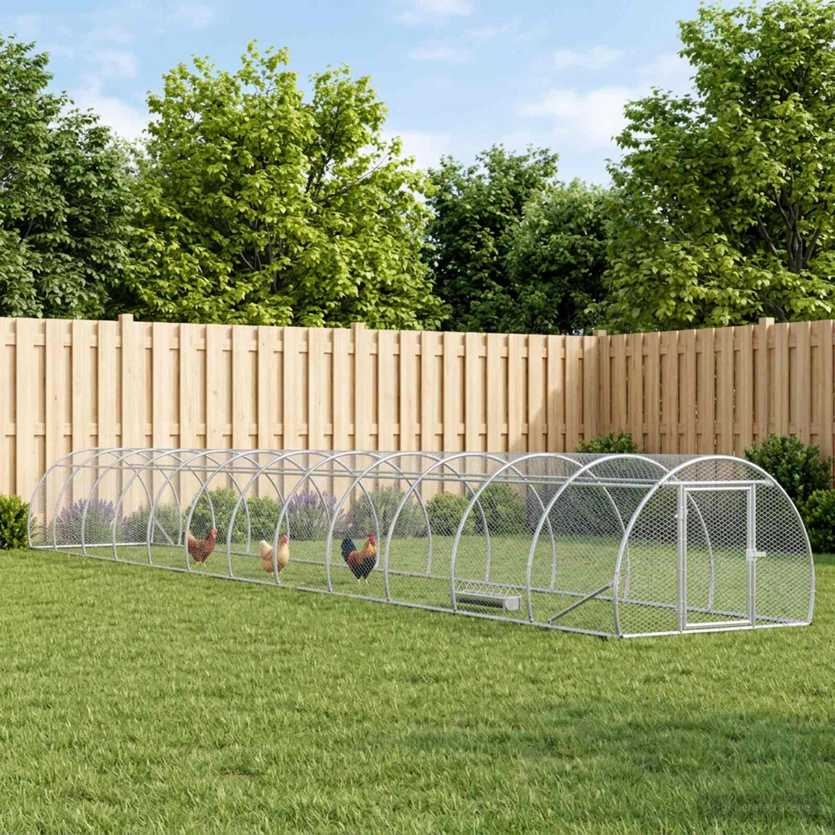 vidaXL Chicken Coop Silver 1200 x 150 x 100 cm Galvanised Steel 1