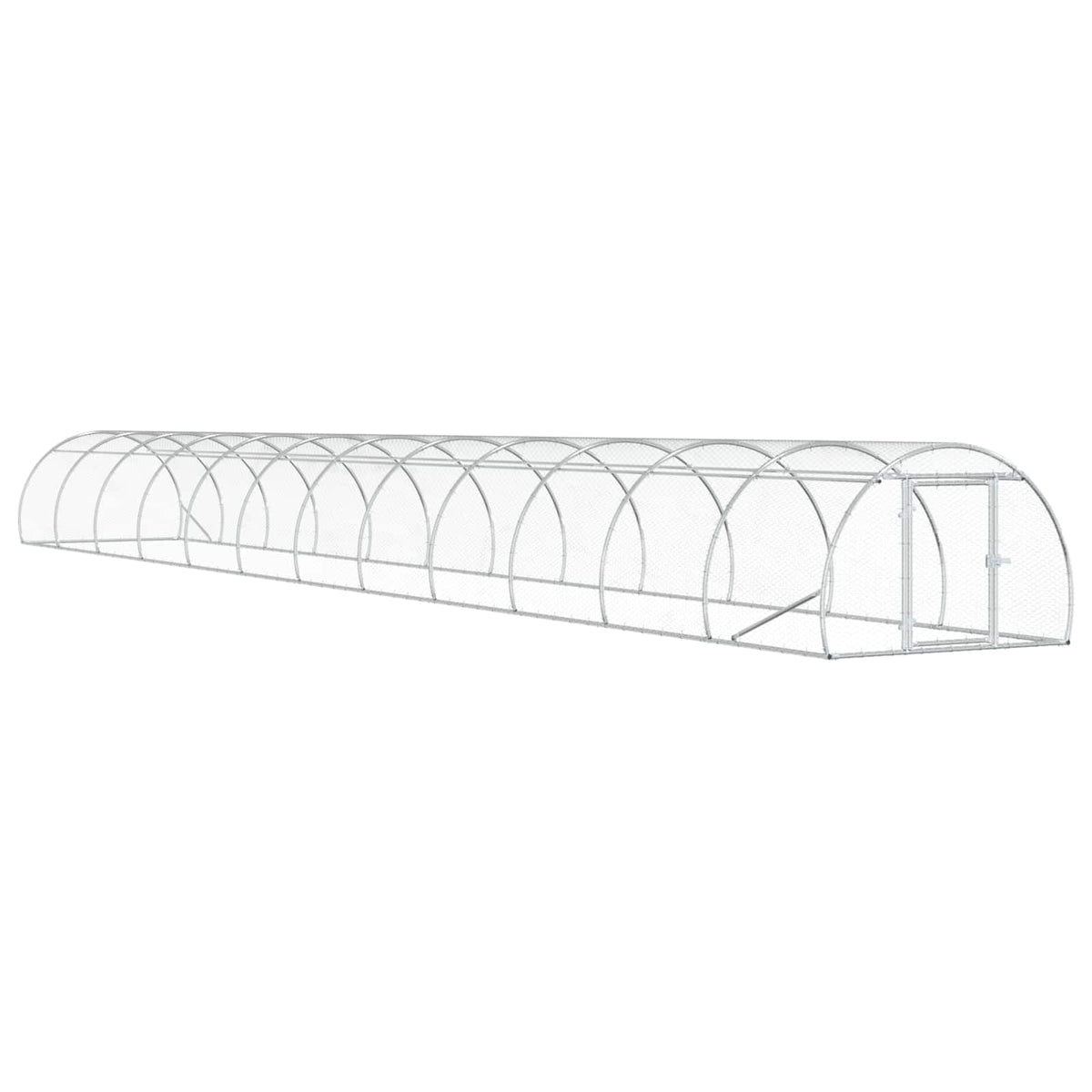 vidaXL Chicken Coop Silver 1200 x 150 x 100 cm Galvanised Steel 2