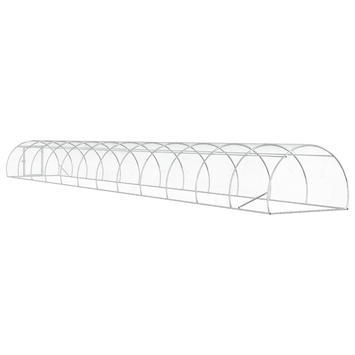 vidaXL Chicken Coop Silver 1200 x 150 x 100 cm Galvanised Steel 6