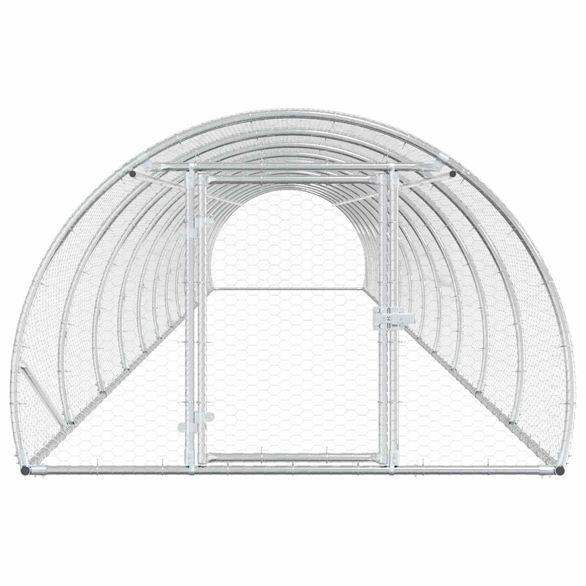 vidaXL Chicken Coop Silver 1200 x 150 x 100 cm Galvanised Steel 4