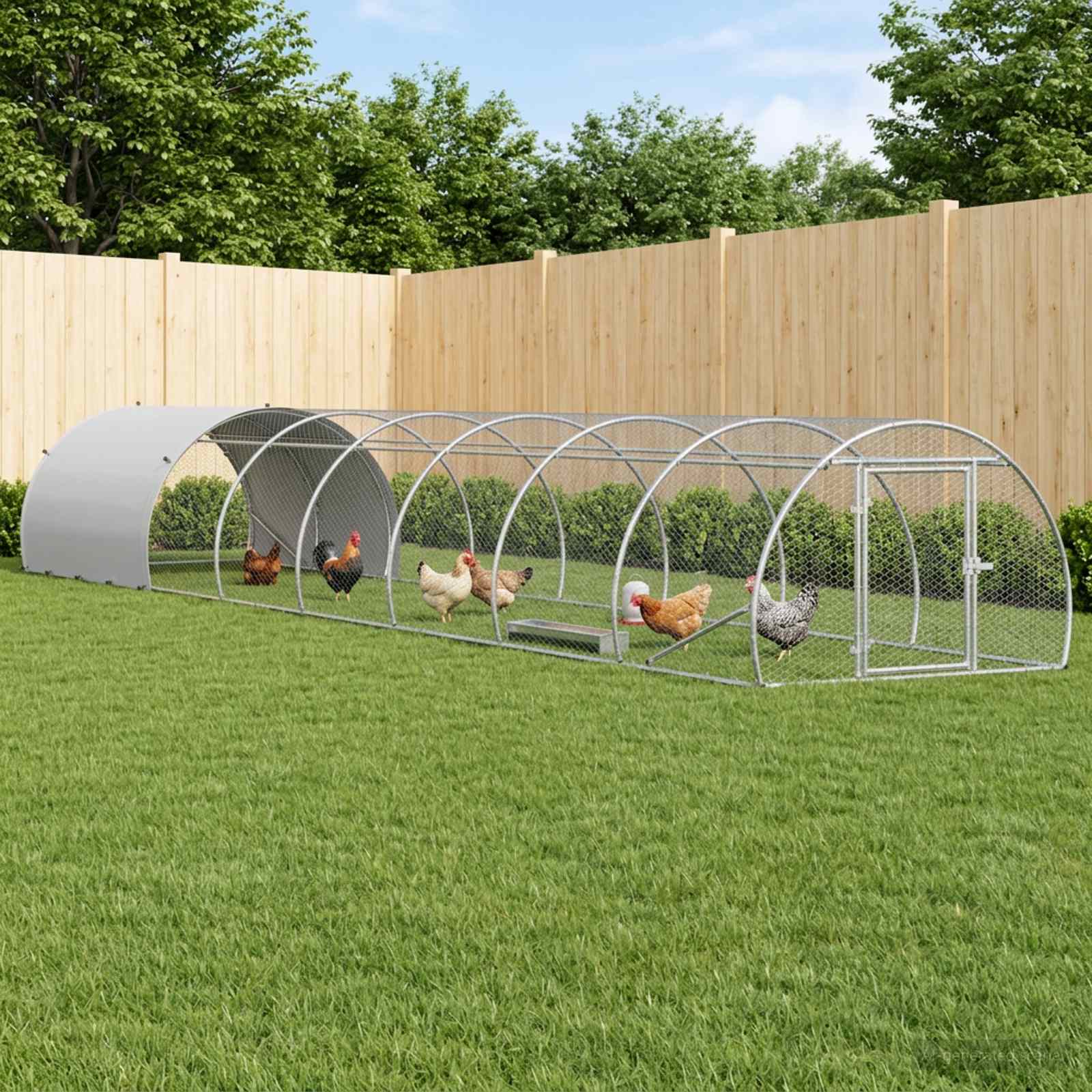 vidaXL Chicken Coop Silver 800 x 150 x 100 cm Galvanised Steel 1