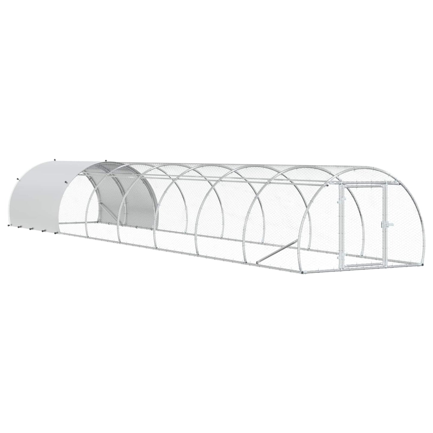 vidaXL Chicken Coop Silver 800 x 150 x 100 cm Galvanised Steel 2