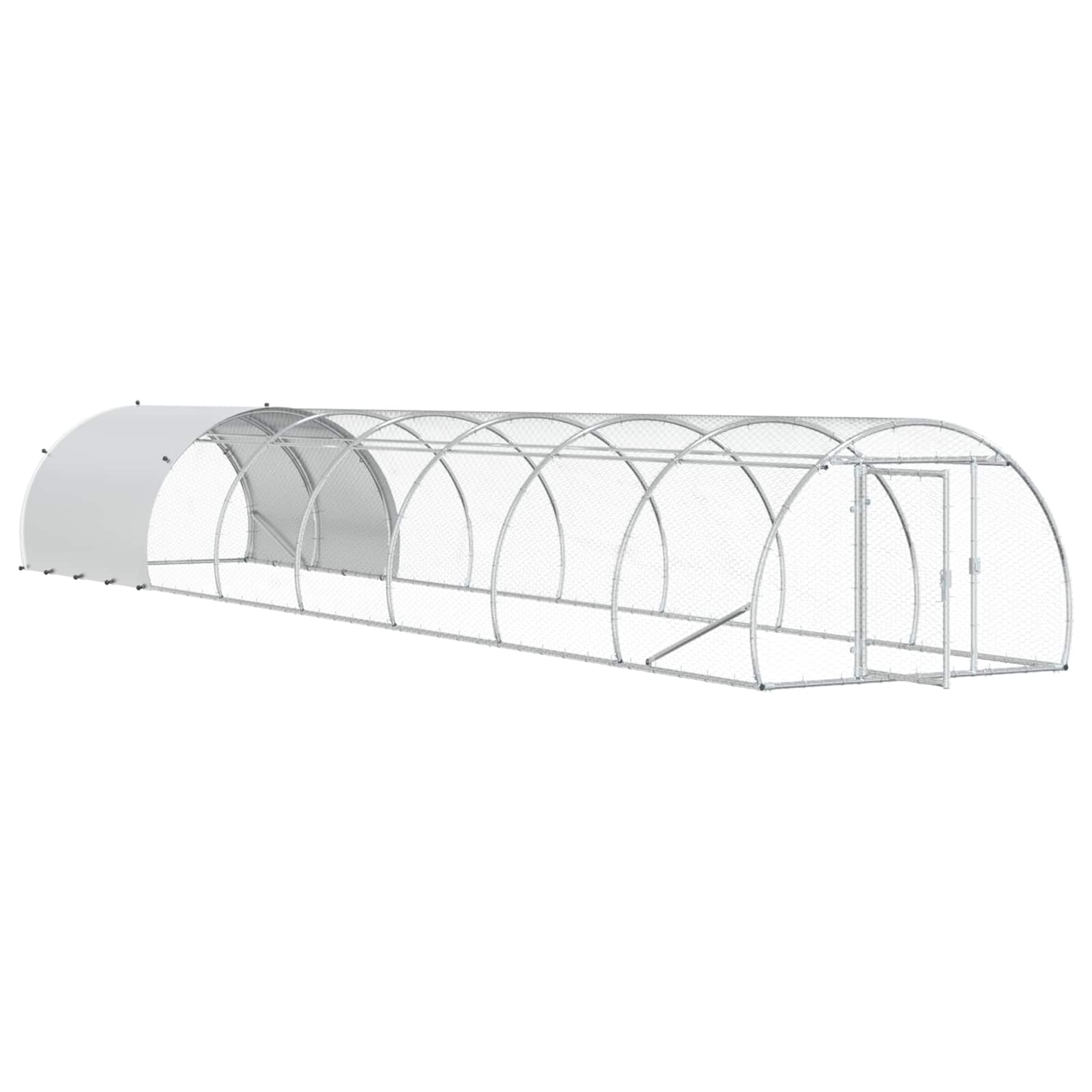 vidaXL Chicken Coop Silver 800 x 150 x 100 cm Galvanised Steel 3