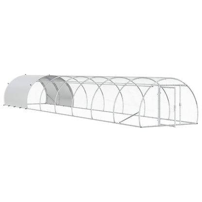 vidaXL Chicken Coop Silver 800 x 150 x 100 cm Galvanised Steel 3