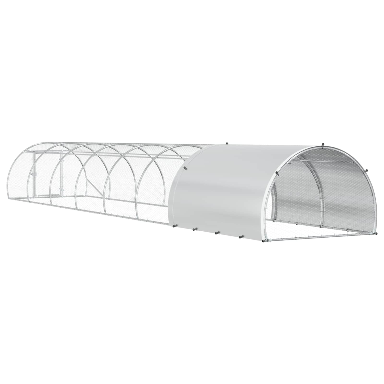 vidaXL Chicken Coop Silver 800 x 150 x 100 cm Galvanised Steel 6