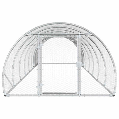 vidaXL Chicken Coop Silver 800 x 150 x 100 cm Galvanised Steel 4