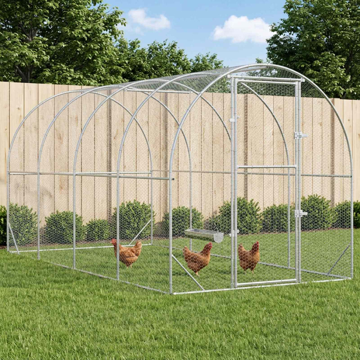 vidaXL Chicken Coop Silver Galvanised Steel without Roof