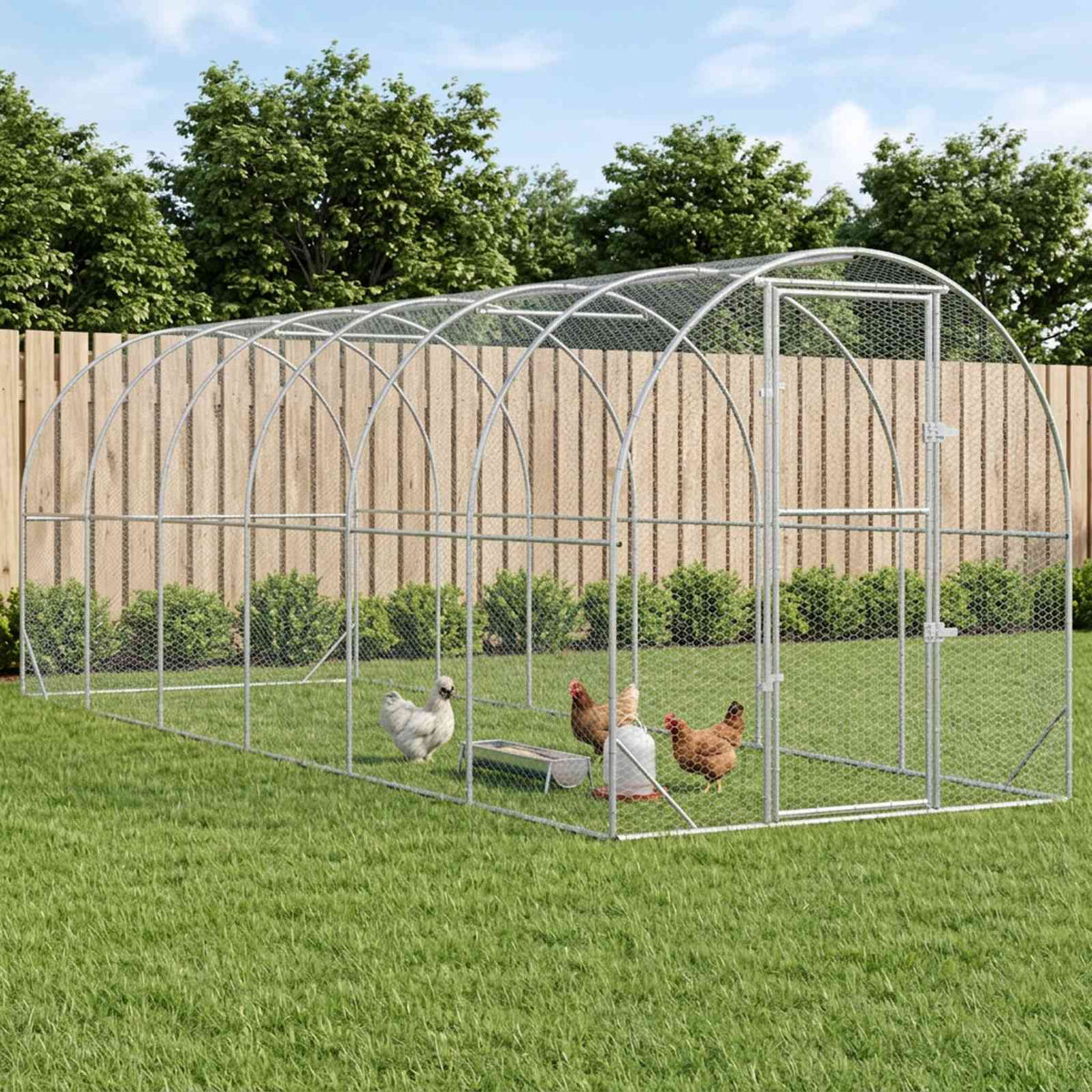 vidaXL Chicken Coop Silver 600 x 200 x 200 cm Galvanised Steel 1