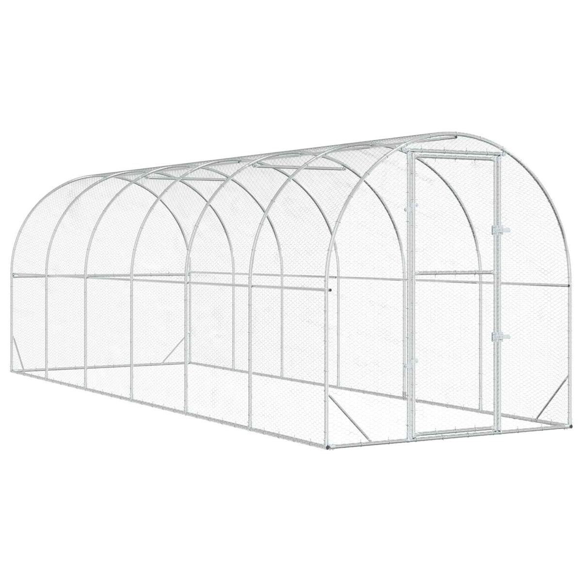 vidaXL Chicken Coop Silver 600 x 200 x 200 cm Galvanised Steel 2