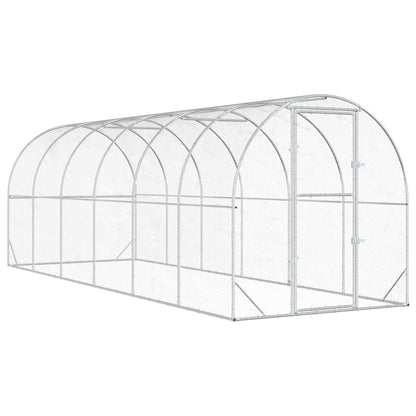 vidaXL Chicken Coop Silver 600 x 200 x 200 cm Galvanised Steel 2