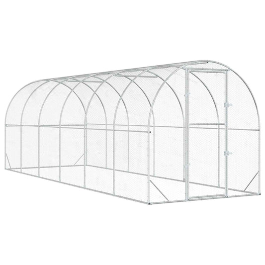 Chicken Coop Silver Galvanised Steel without roof 600 cm 200 cm 200 cm