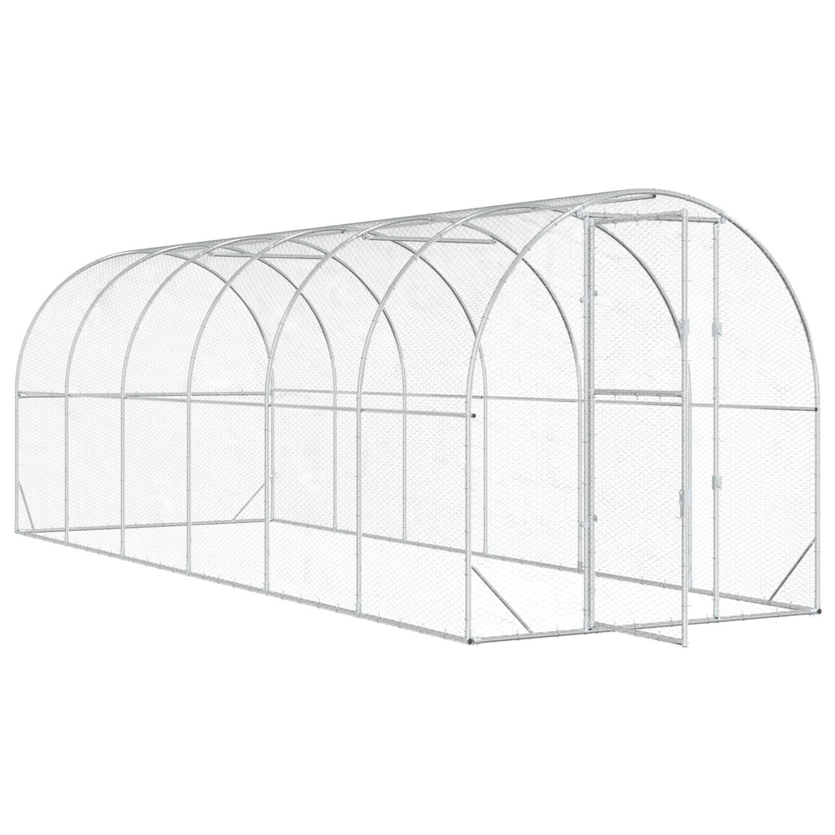 Chicken Coop Silver Galvanised Steel without roof 600 cm 200 cm 200 cm