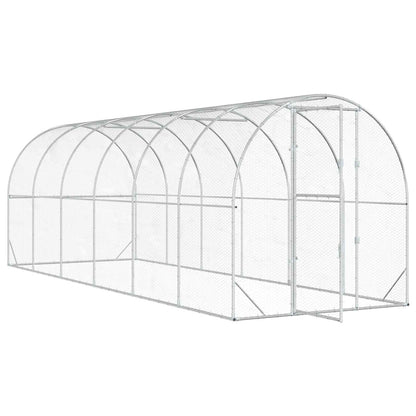 Chicken Coop Silver Galvanised Steel without roof 600 cm 200 cm 200 cm