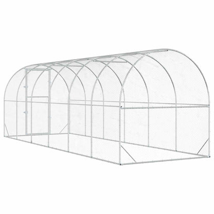 vidaXL Chicken Coop Silver 600 x 200 x 200 cm Galvanised Steel 6