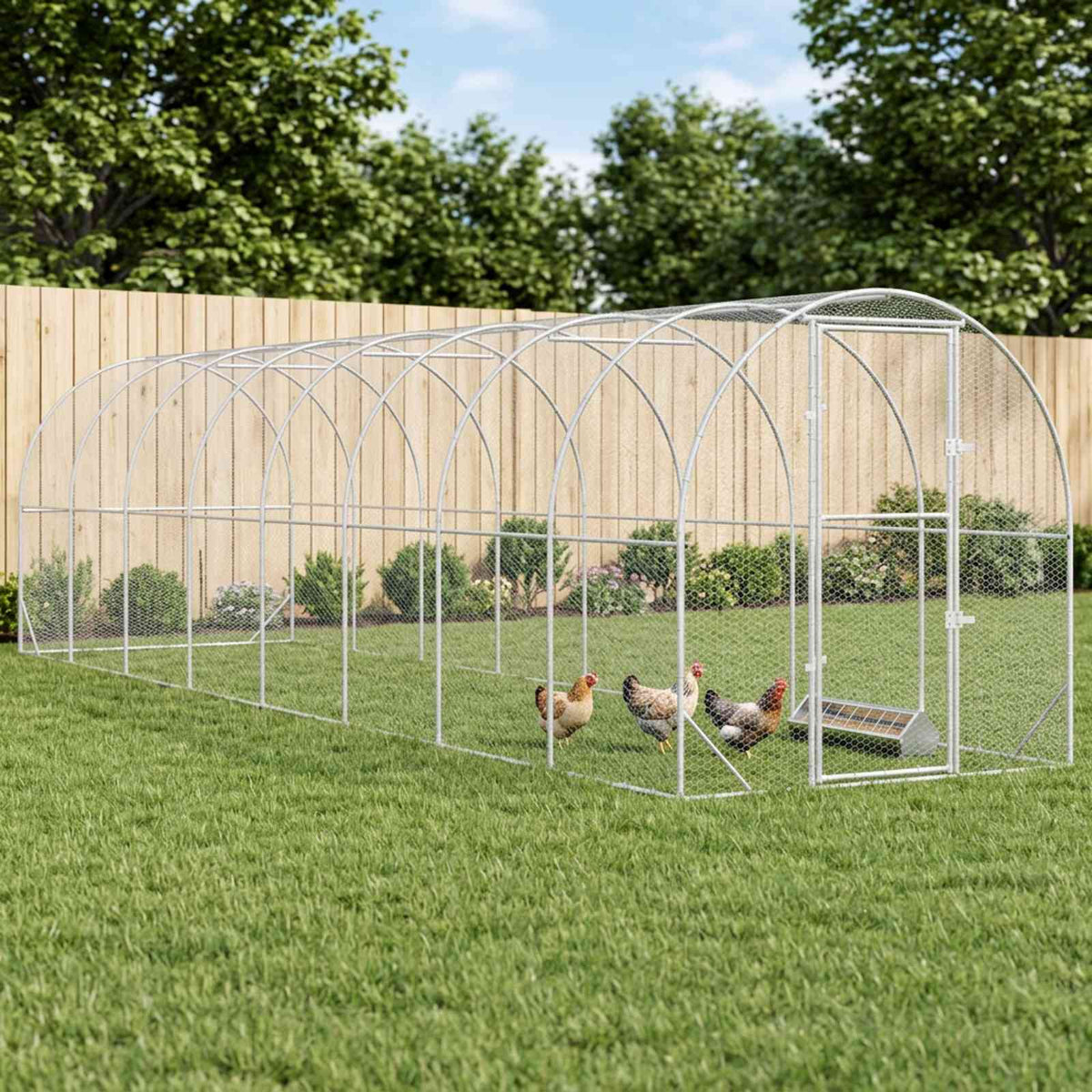vidaXL Chicken Coop Silver 800 x 200 x 200 cm Galvanised Steel 1