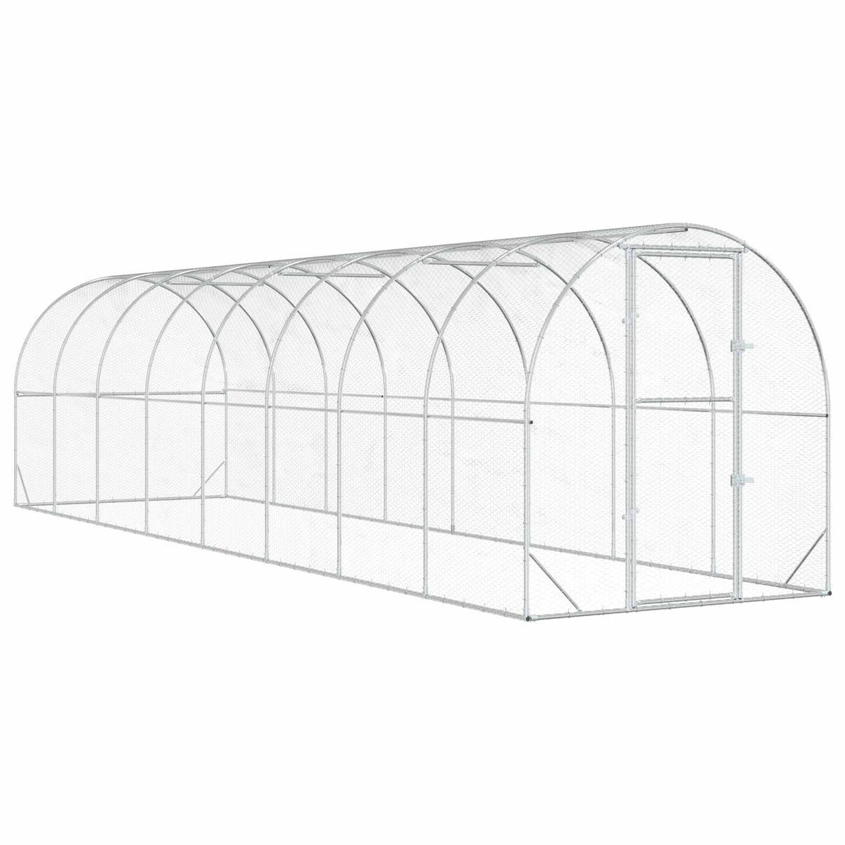 Chicken Coop Silver Galvanised Steel without roof 800 cm 200 cm 200 cm