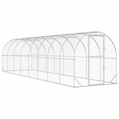 Chicken Coop Silver Galvanised Steel without roof 800 cm 200 cm 200 cm