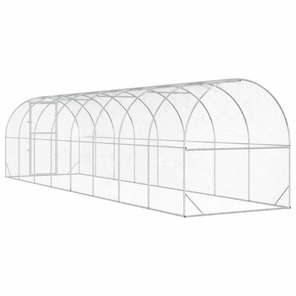 vidaXL Chicken Coop Silver 800 x 200 x 200 cm Galvanised Steel 6