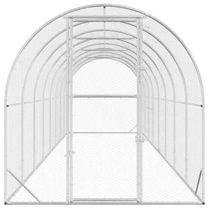 vidaXL Chicken Coop Silver 800 x 200 x 200 cm Galvanised Steel 4