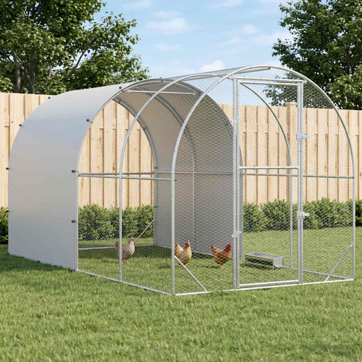 vidaXL Chicken Coop Silver Galvanised Steel