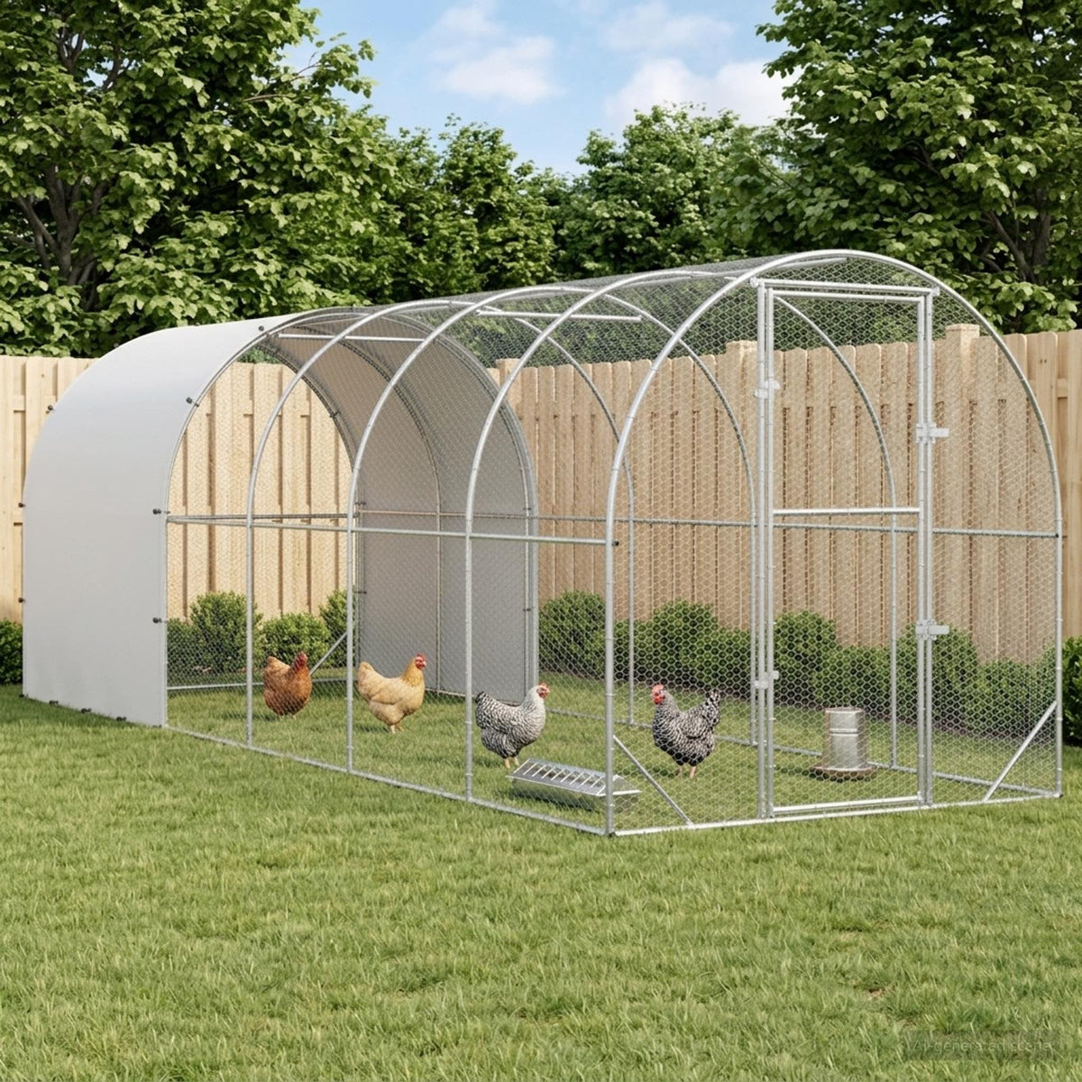 vidaXL Chicken Coop Silver 600 x 200 x 200 cm Galvanised Steel 1