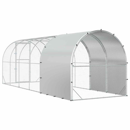 vidaXL Chicken Coop Silver 600 x 200 x 200 cm Galvanised Steel 6