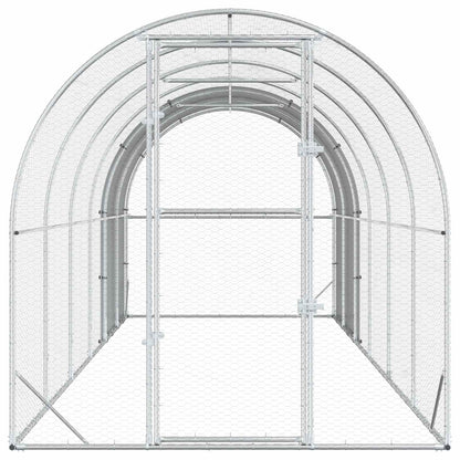 vidaXL Chicken Coop Silver 600 x 200 x 200 cm Galvanised Steel 4