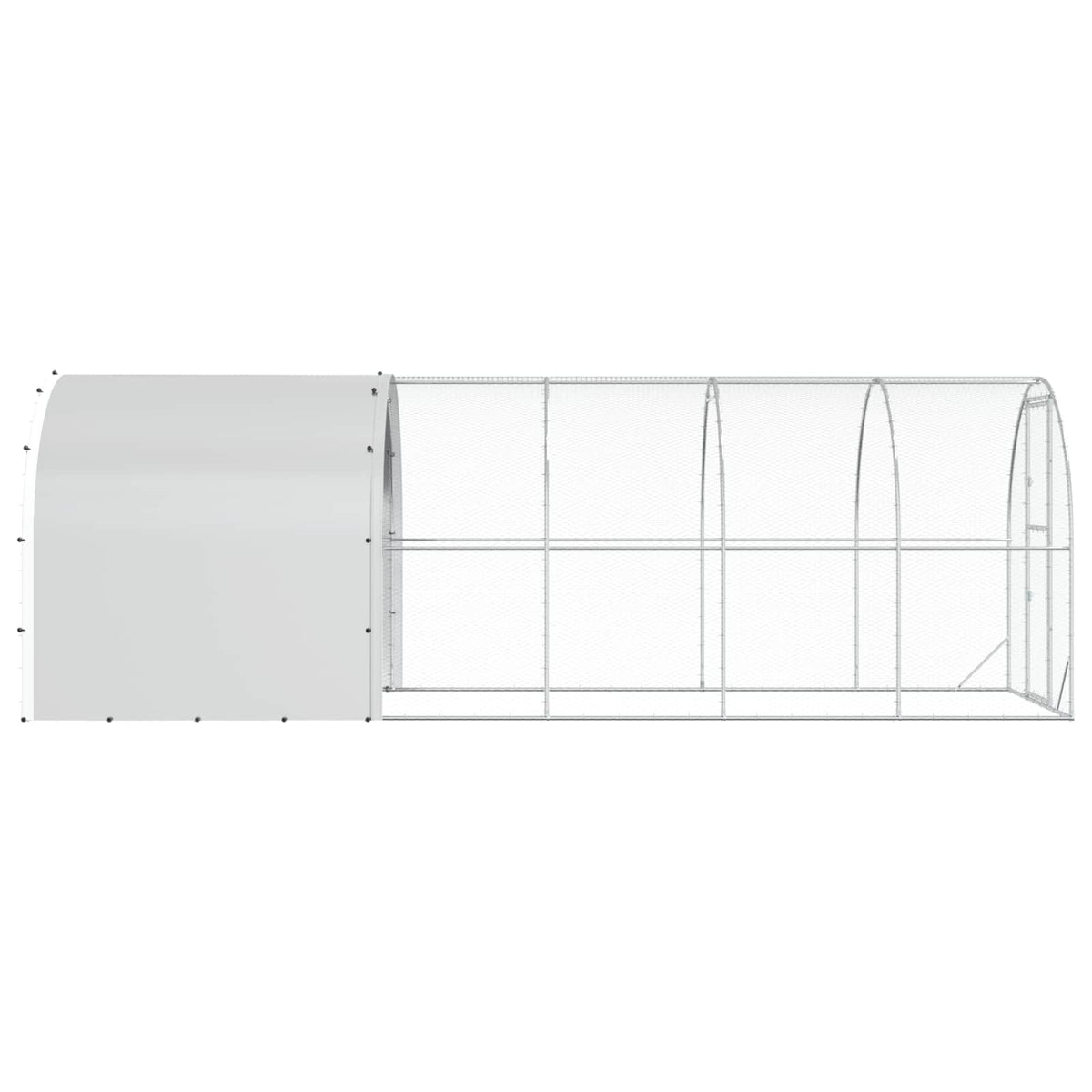 vidaXL Chicken Coop Silver 600 x 200 x 200 cm Galvanised Steel 5