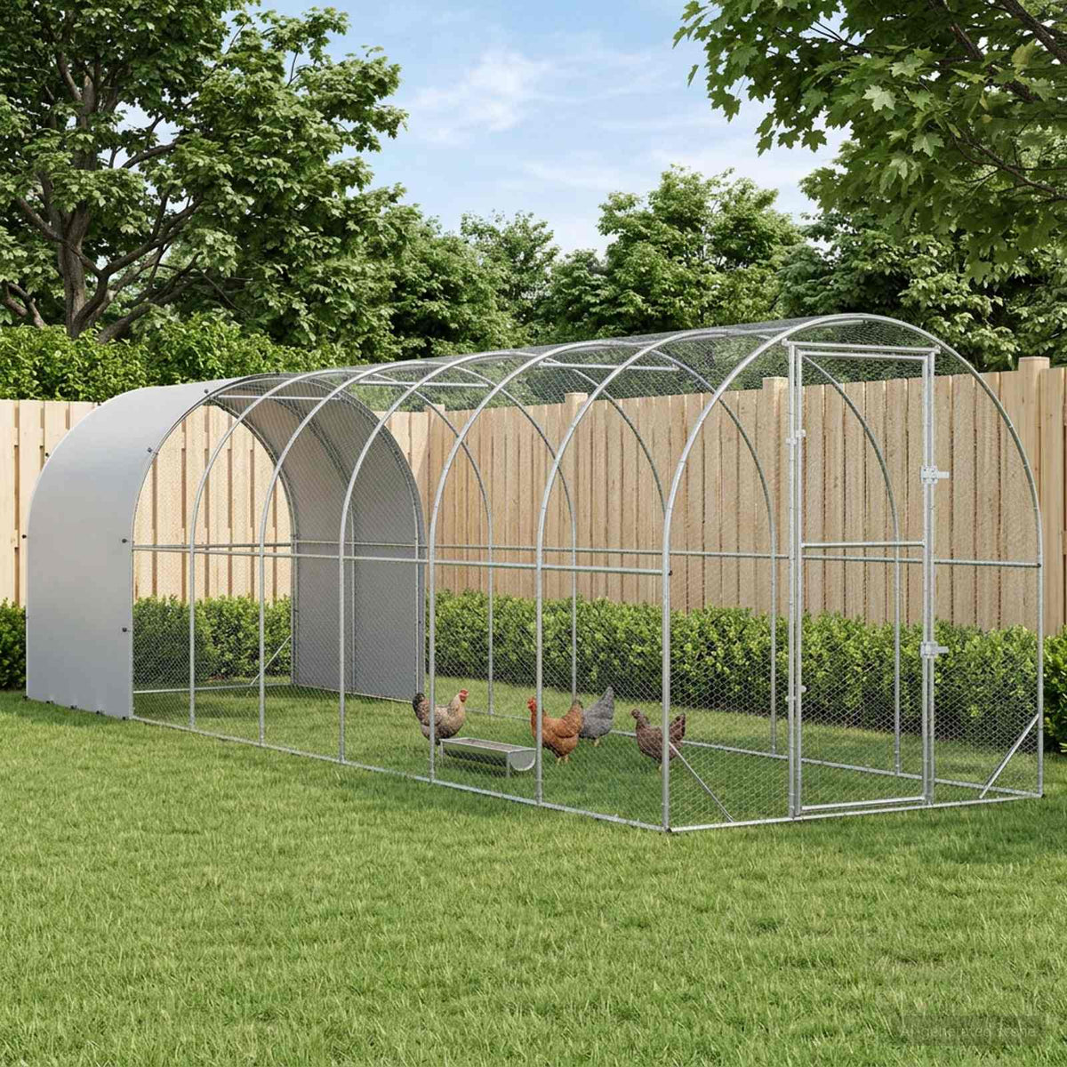 vidaXL Chicken Coop Silver 800 x 200 x 200 cm Galvanised Steel 1