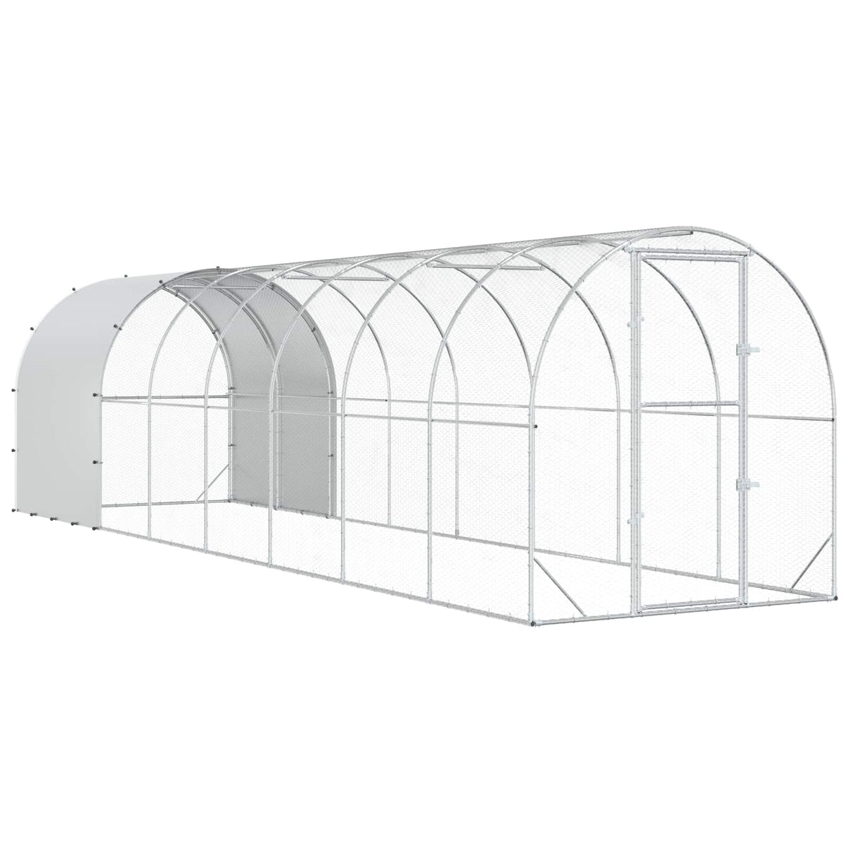 Chicken Coop Silver Galvanised Steel 800 cm 200 cm 200 cm